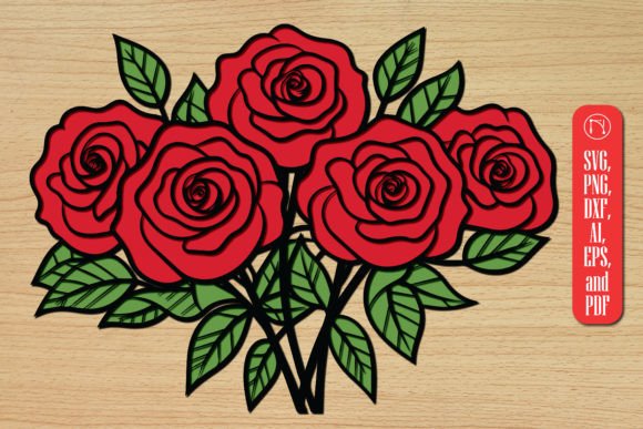 Download Paper Cut 3D Layer Rose Bouquet SVG - Rose Collection