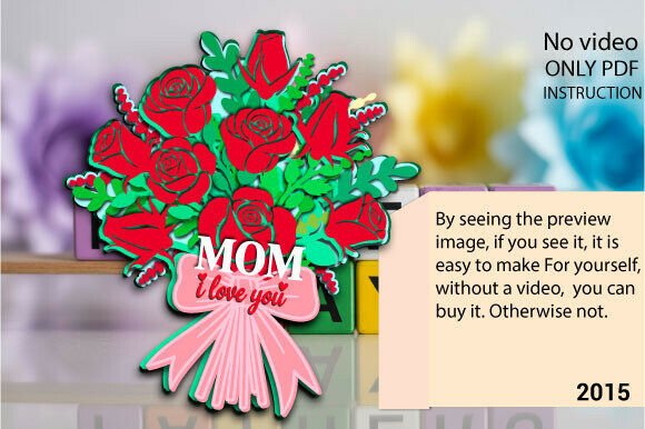 Download Mom I Love You Rose Bouquet SVG 2015 - Rose Collection
