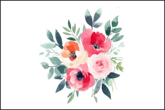 Download Vibrant Watercolor Rose Bouquet Vector - Rose Collection
