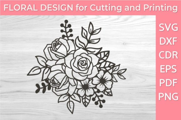 Download Intricate Rose Bouquet SVG Design PNG - Rose Collection