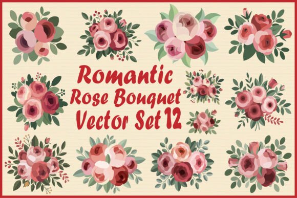 Download Romantic Rose Bouquet Vector Set - Rose Collection