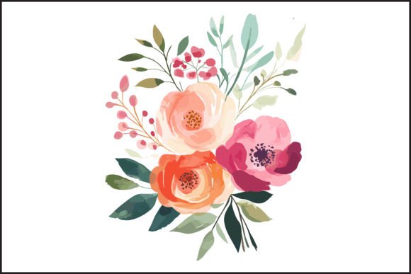 Download Vibrant Watercolor Rose Bouquet Vector - Rose Collection
