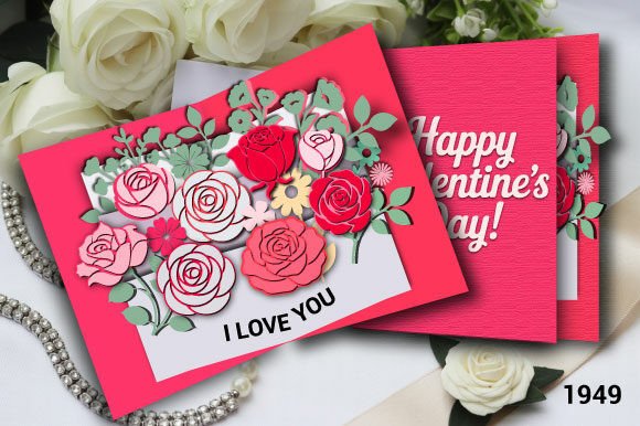 Download I Love You Pop-Up Rose Bouquet Card 1949 - Rose Collection