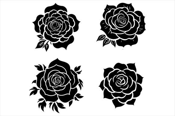 Download Rose Floral Bouquet Silhouette Vector - Rose Collection