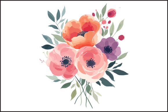 Download Vibrant Watercolor Rose Bouquet Vector - Rose Collection