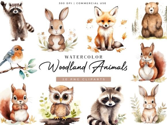 Download Woodland Animals Digital Clipart Bundle - Premium Resources